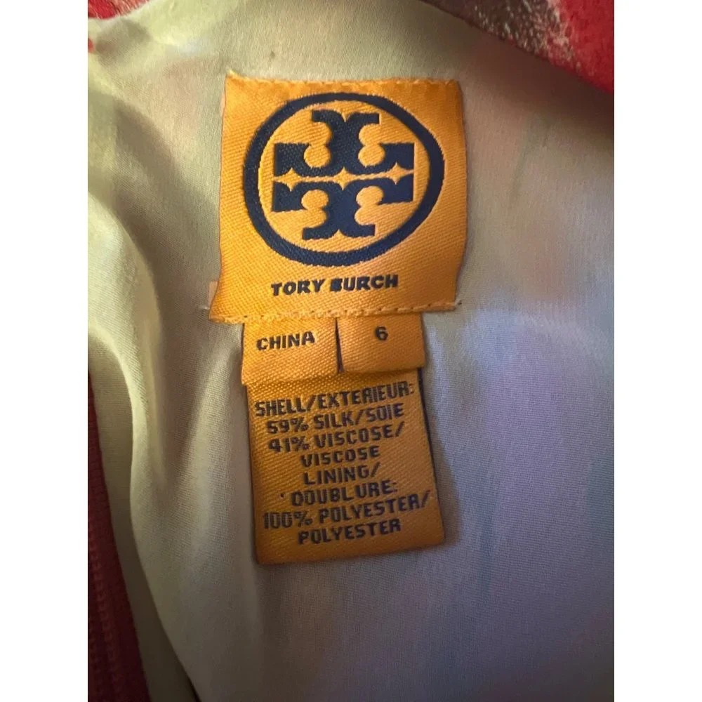 Tory Burch Silk Blend Watermelon Luau Dress 6 - Picture 9 of 10